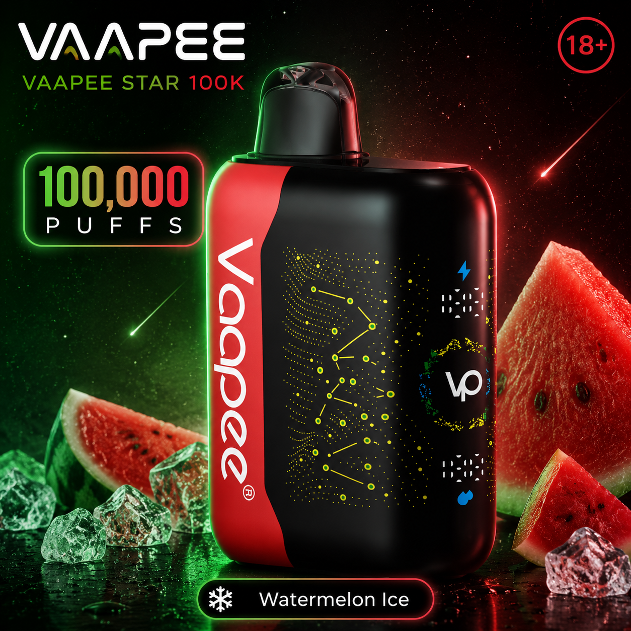VAAPEE TORNADO 25K Watermelon Ice display artwork