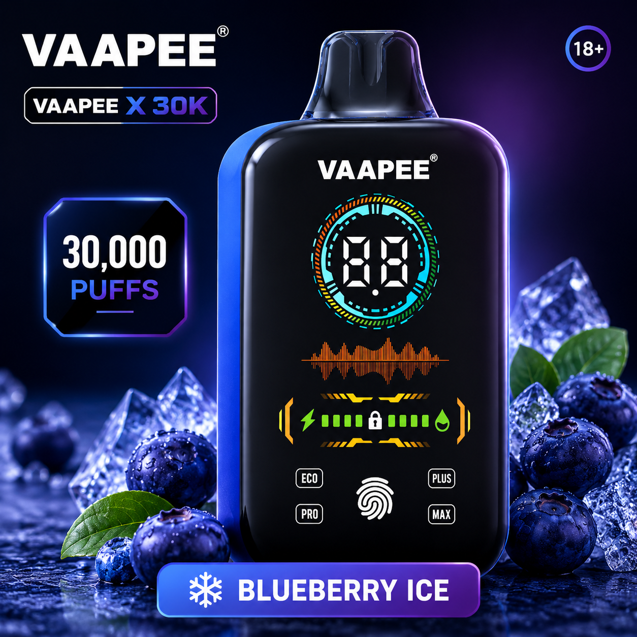 VAAPEE X 30K Blueberry Ice display artwork