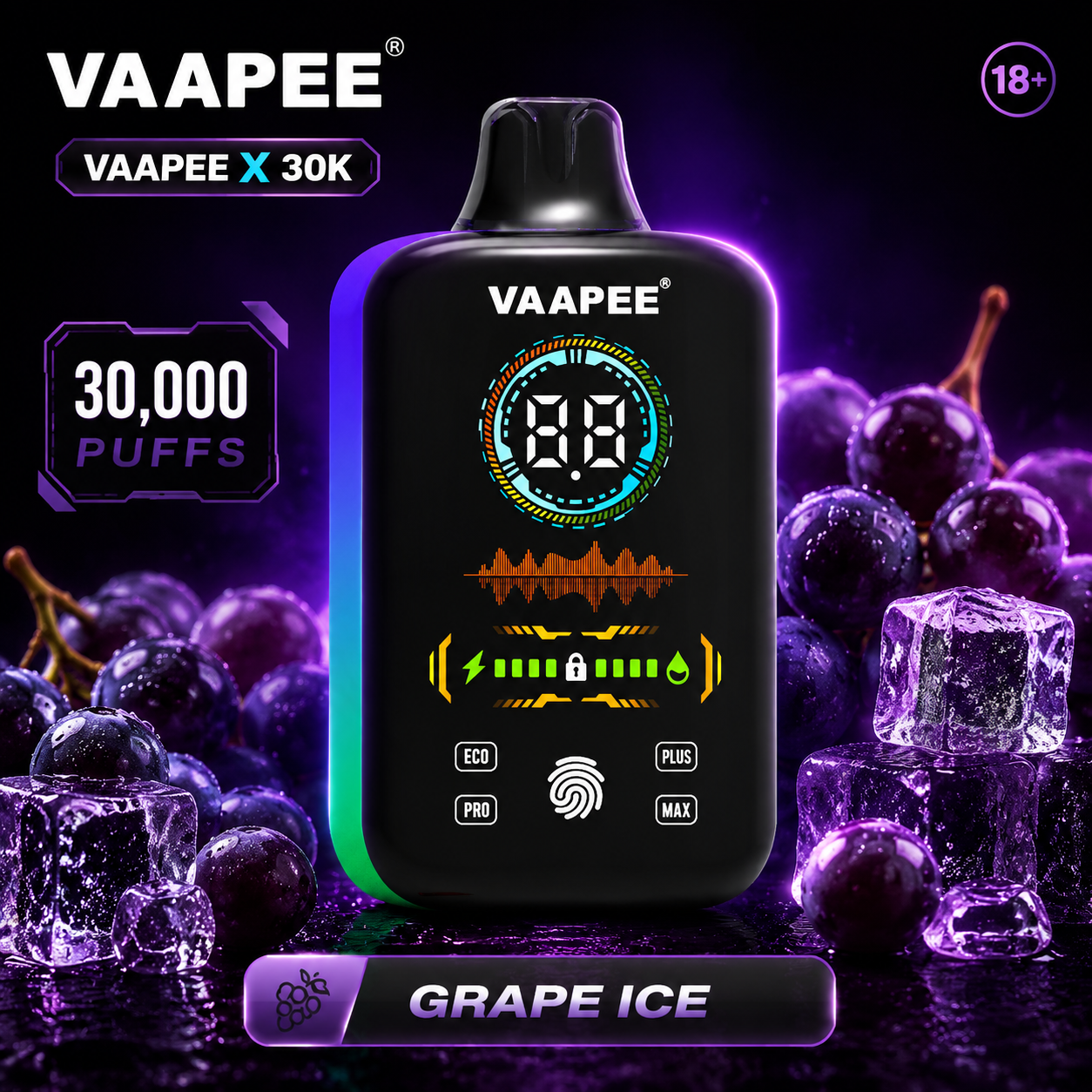 VAAPEE X 30K Grape Ice display artwork