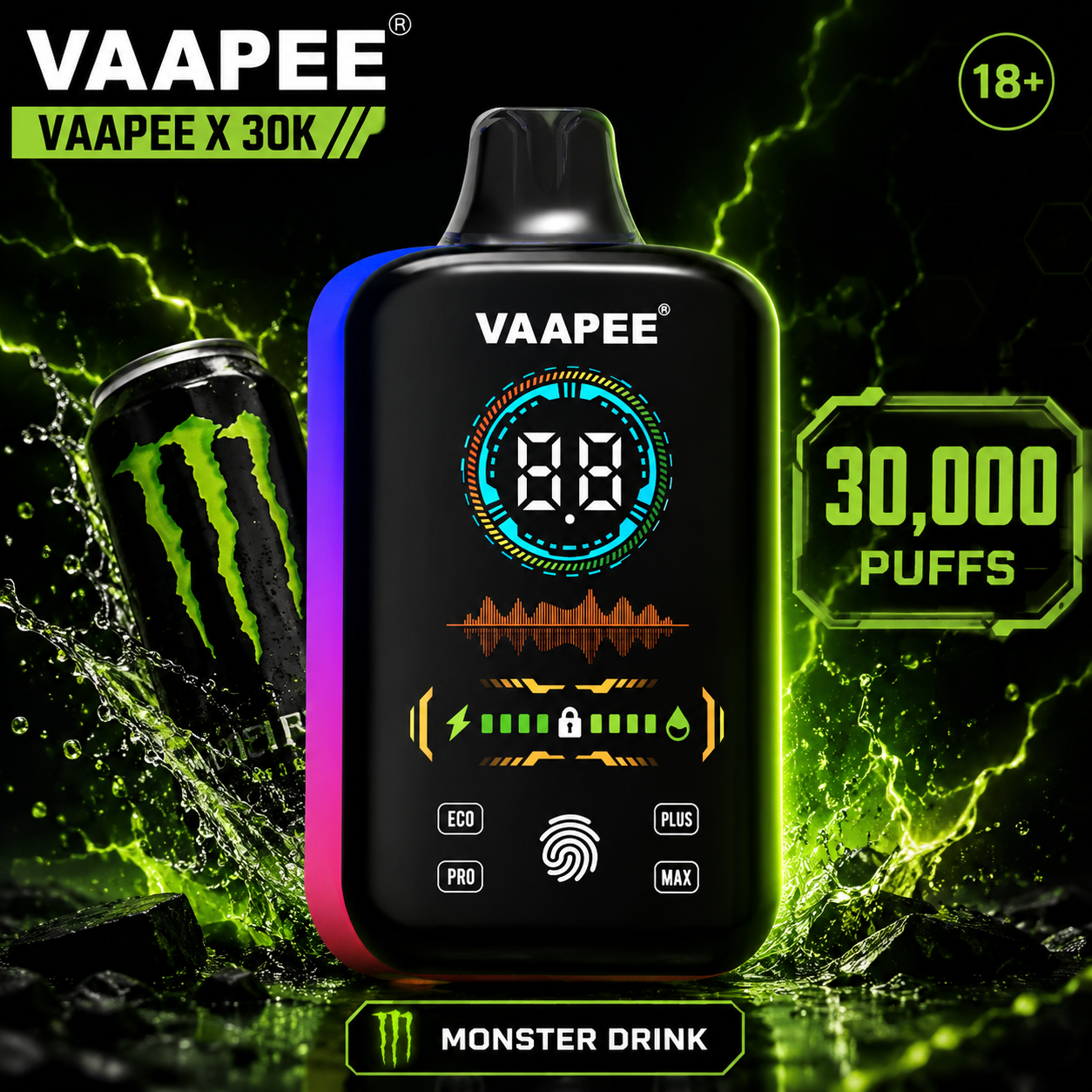 VAAPEE X 30K Monster Drink display artwork
